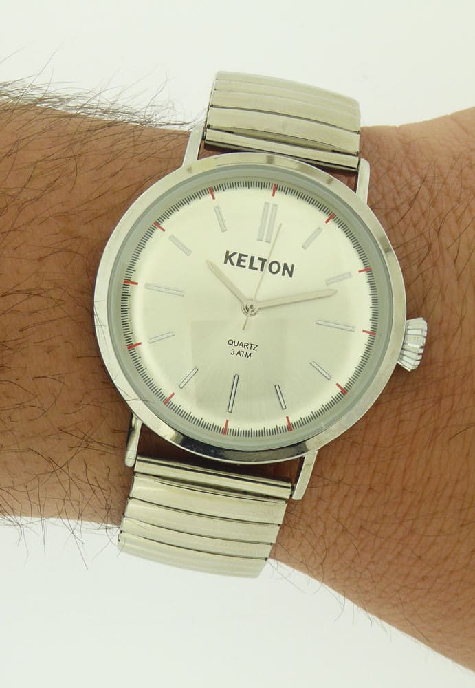Montre vintage bracelet élastique, verre bombé