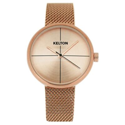 Montre kelton vinyle or rose femme or rose