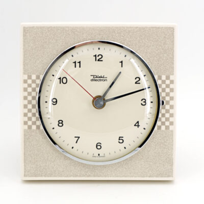 Horloge murale en ceramique Diehl dilectron vintage porcelaine grise