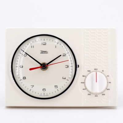 Cette horloge est neuve… pourtant elle date des années 60 ! horloge murale vintage diehl electro creme minuteur retro