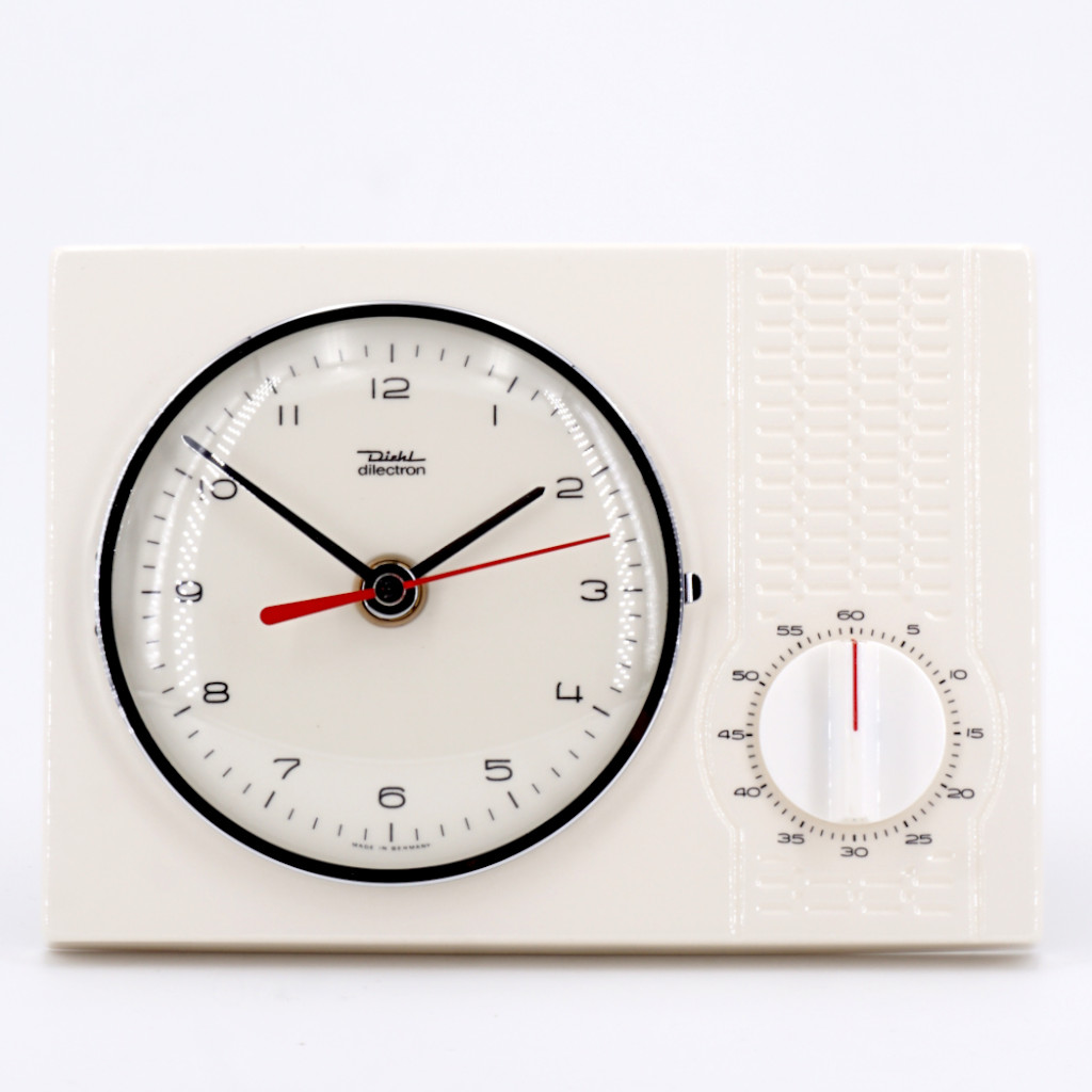Cette horloge est neuve… pourtant elle date des années 60 ! horloge murale vintage diehl electro creme minuteur retro