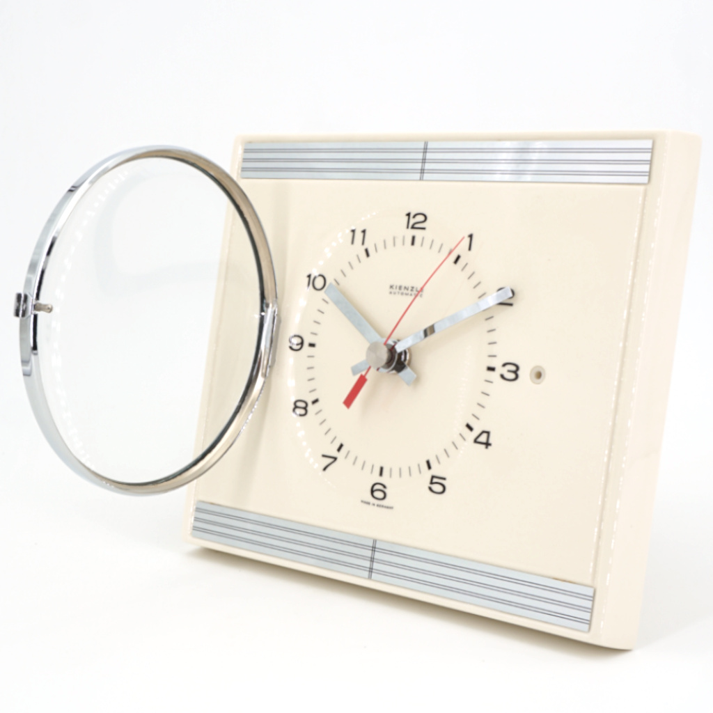 Horloge Murale Crème et Bandes Chromées Kienzle – Image 2