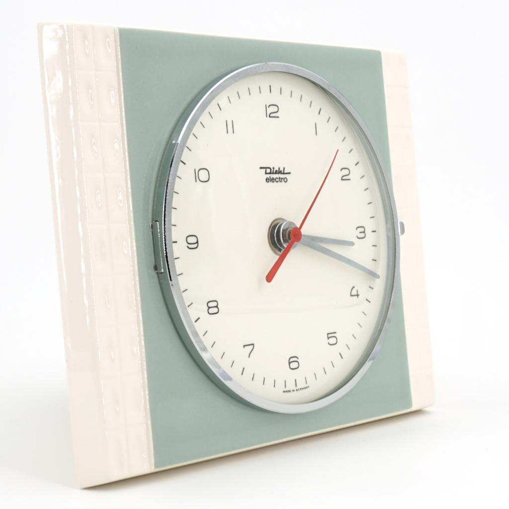 Horloge Murale Diehl Bleue/Gris et Crème – Image 2