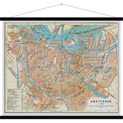 carte murale sur toile vintage comme a l'ecole amsterdam