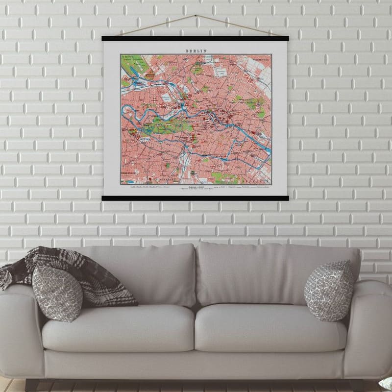 carte murale berlin vintage