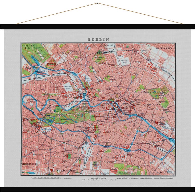 carte murale sur toile vintage comme a l'ecole berlin