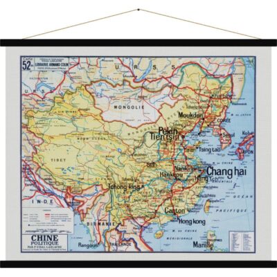 Carte Murale Scolaire En Tissu Chine