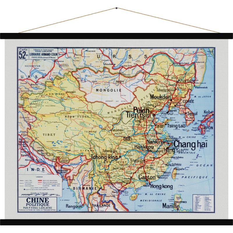 Carte Murale Scolaire En Tissu Chine