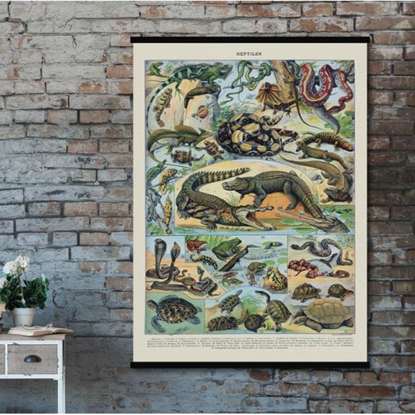 affiche decorative en tissu reptiles