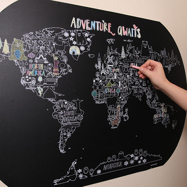 Carte du Monde à Colorier à La Craie – Image 4