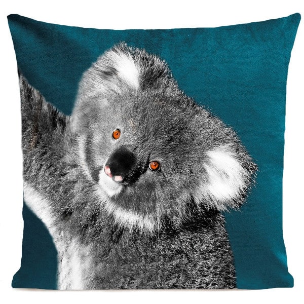 Coussin en Velours Carré Bleu Canard Chouki