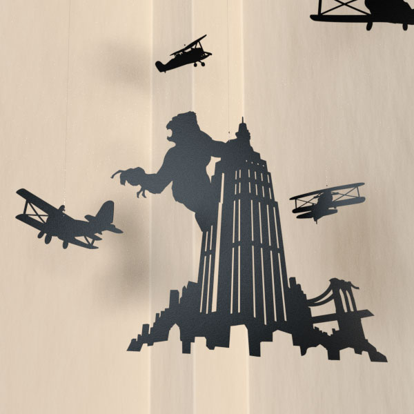 decoration, cinema, king kong, film, gorille, empire state building, mobile