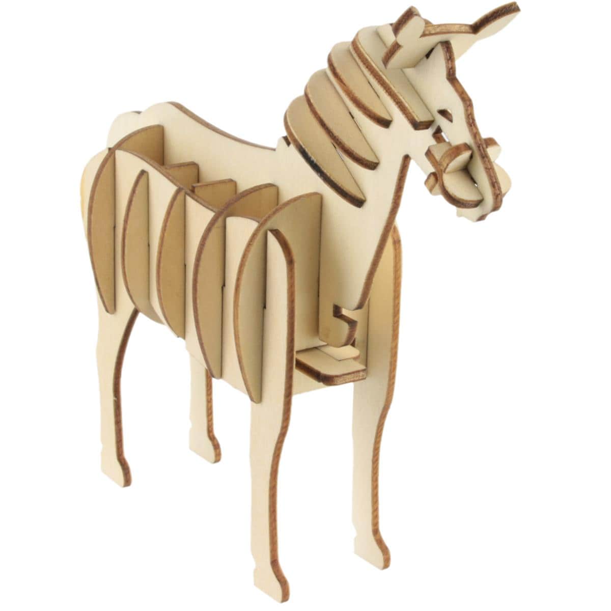 Puzzle 3D cheval en bois DIY