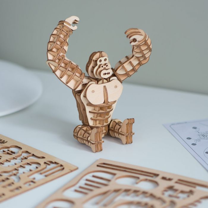 puzzle, en bois, gorille, a fabriquer, avec les enfants, loisirs, cadeau, enfants