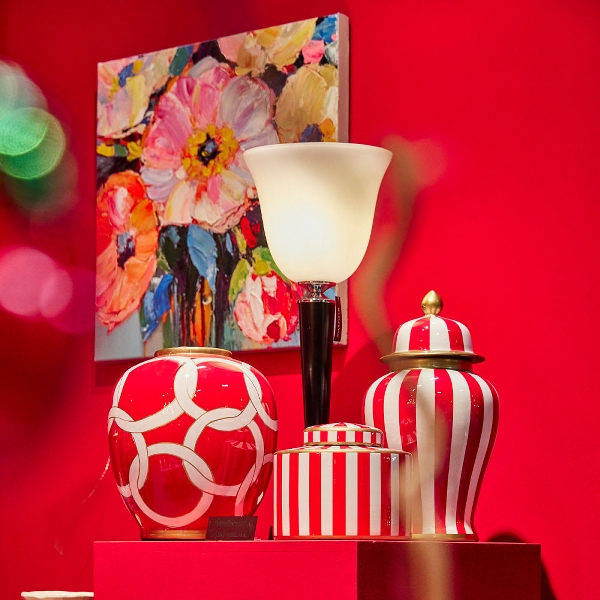 Lampe Style Art Deco Laqué Noir et Opaline Blanche – Image 2