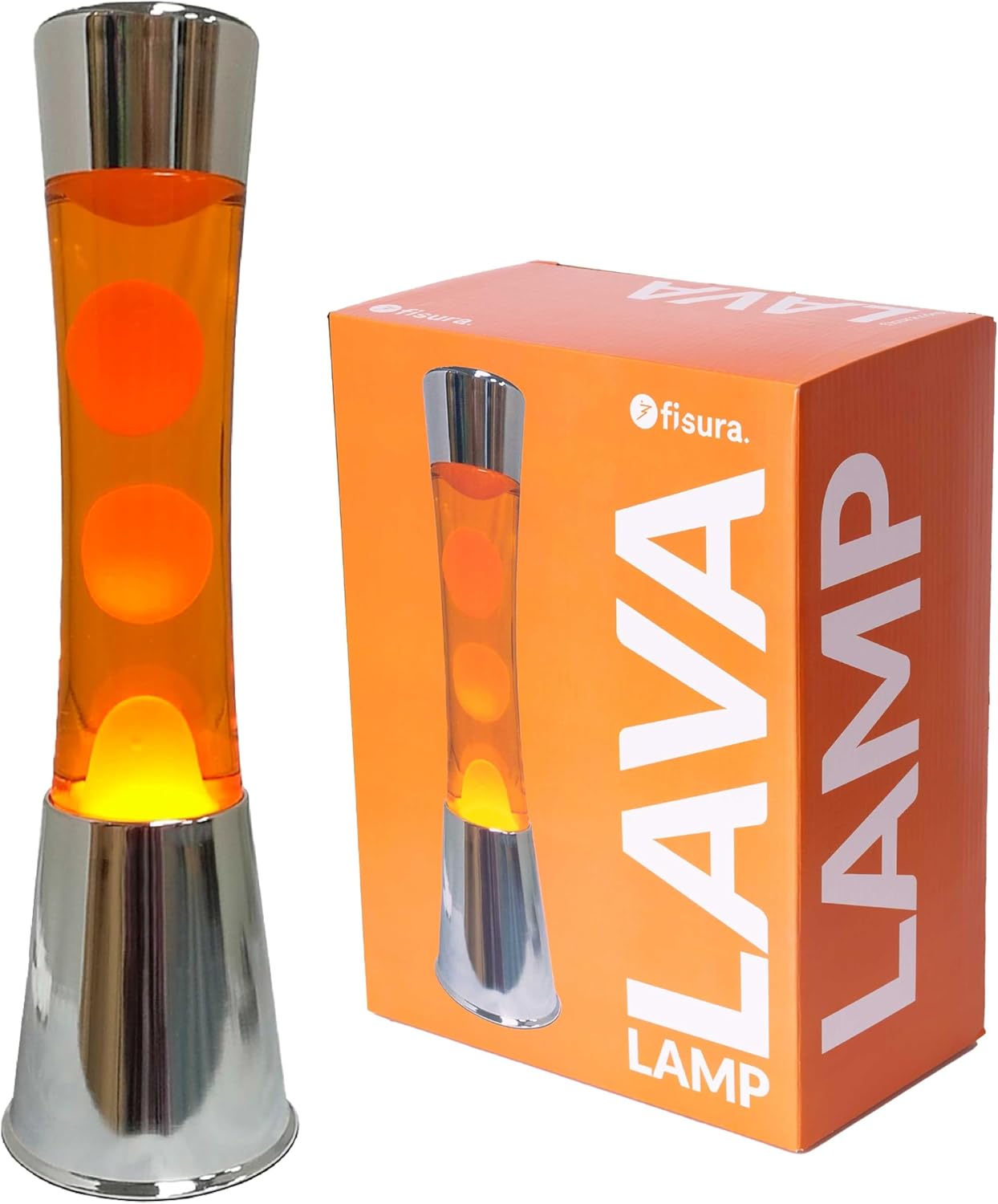 FISURA - Lampe à Lave Métal et Orange – Image 8