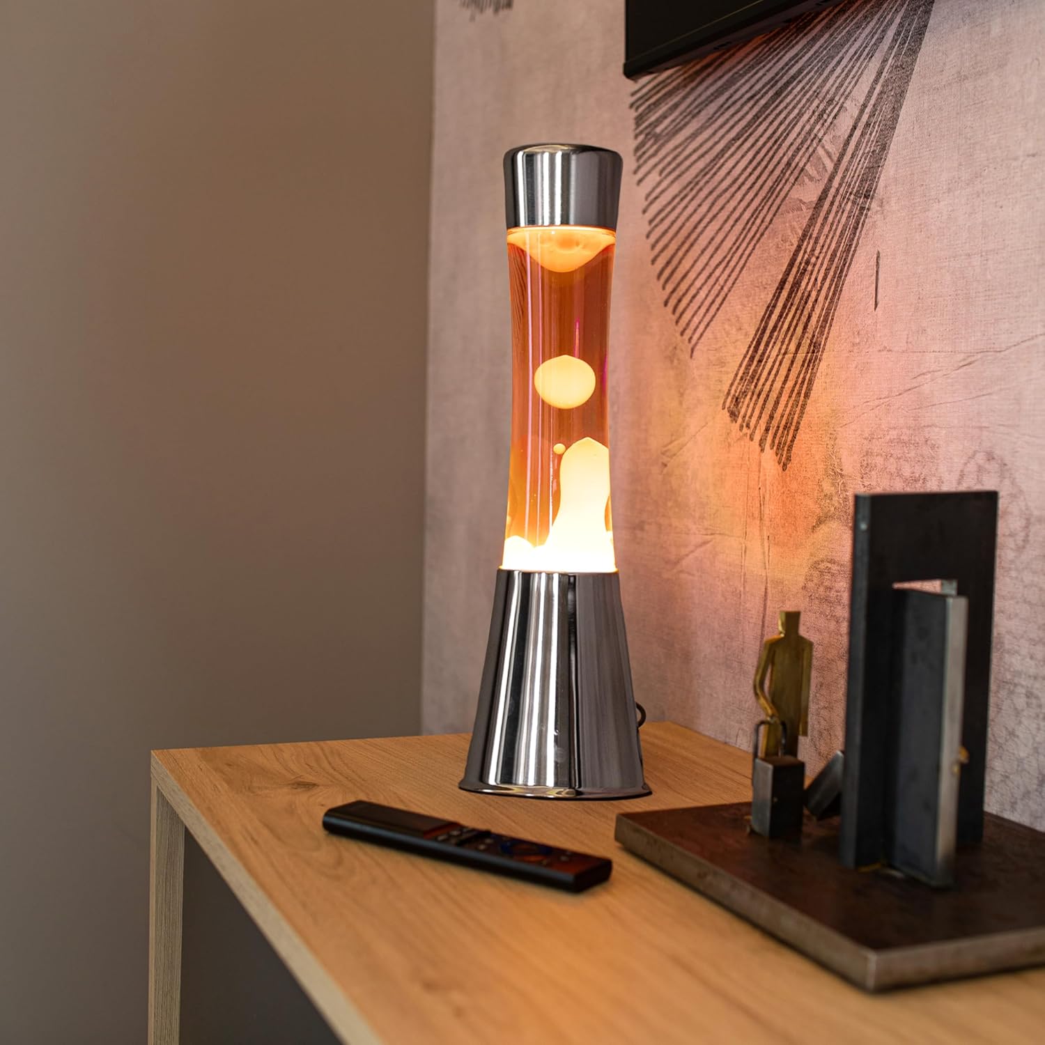 FISURA - Lampe à Lave Métal et Orange – Image 3
