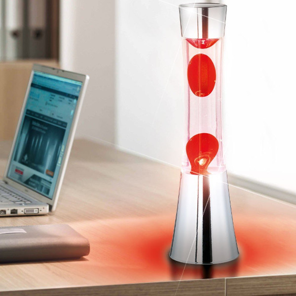 Lampe à Lave Métal et Rouge
