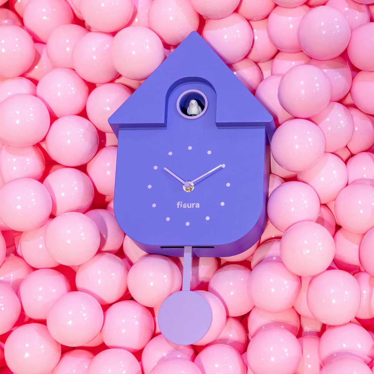 (NOUVEAUTÉ) Horloge / Pendule Clock CUCKOO Violet et Lilas (Fisura) – Image 2