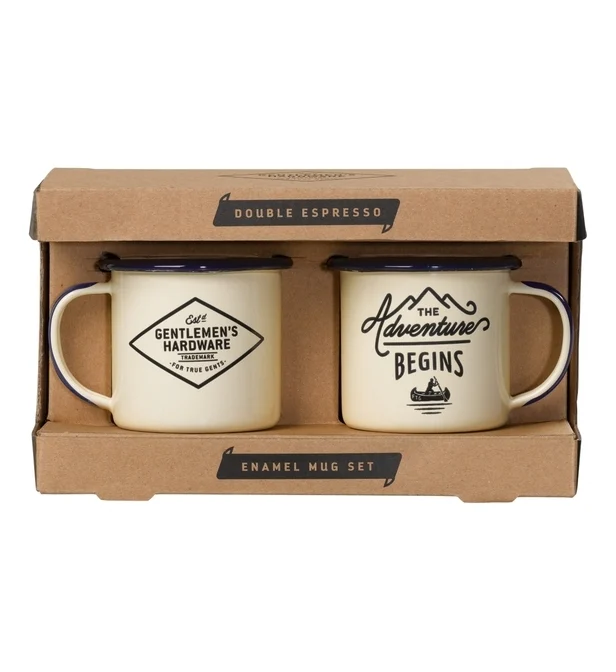 Set de 2 tasses en émail
