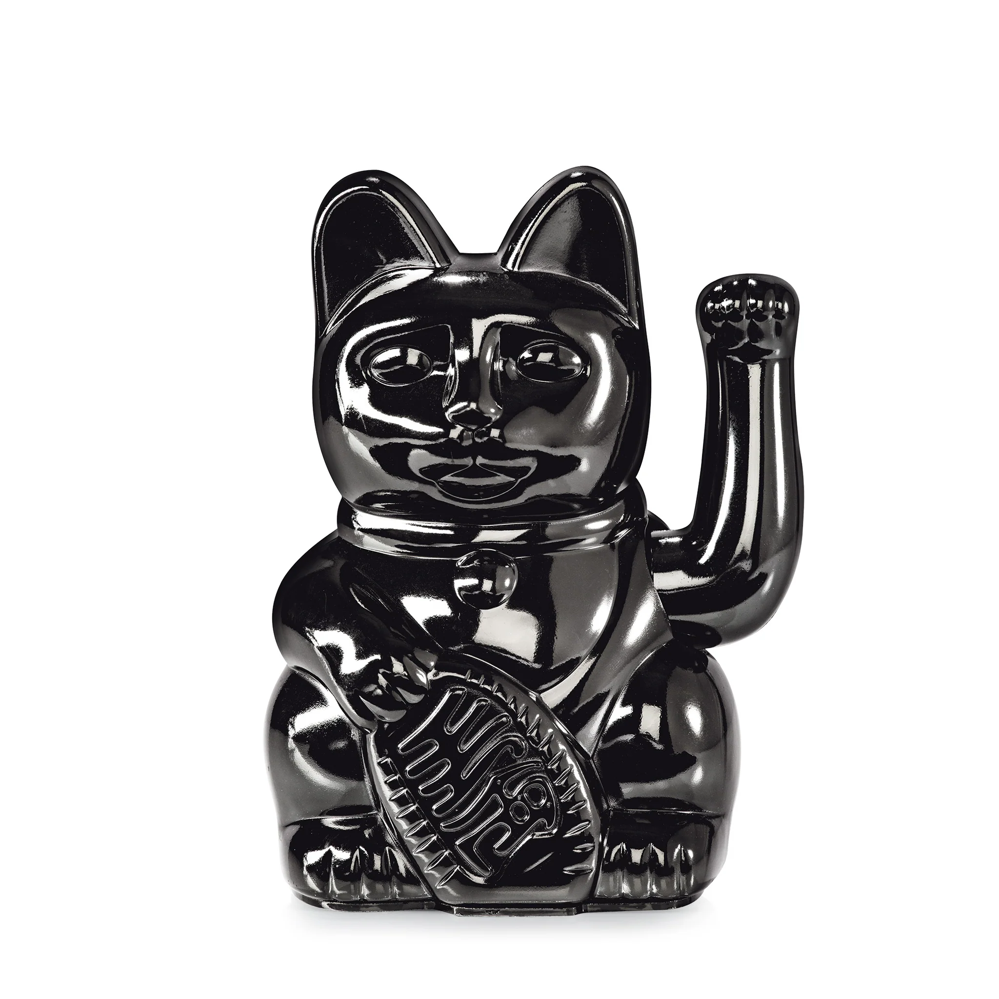 Chat Chanceux Noir Brillant