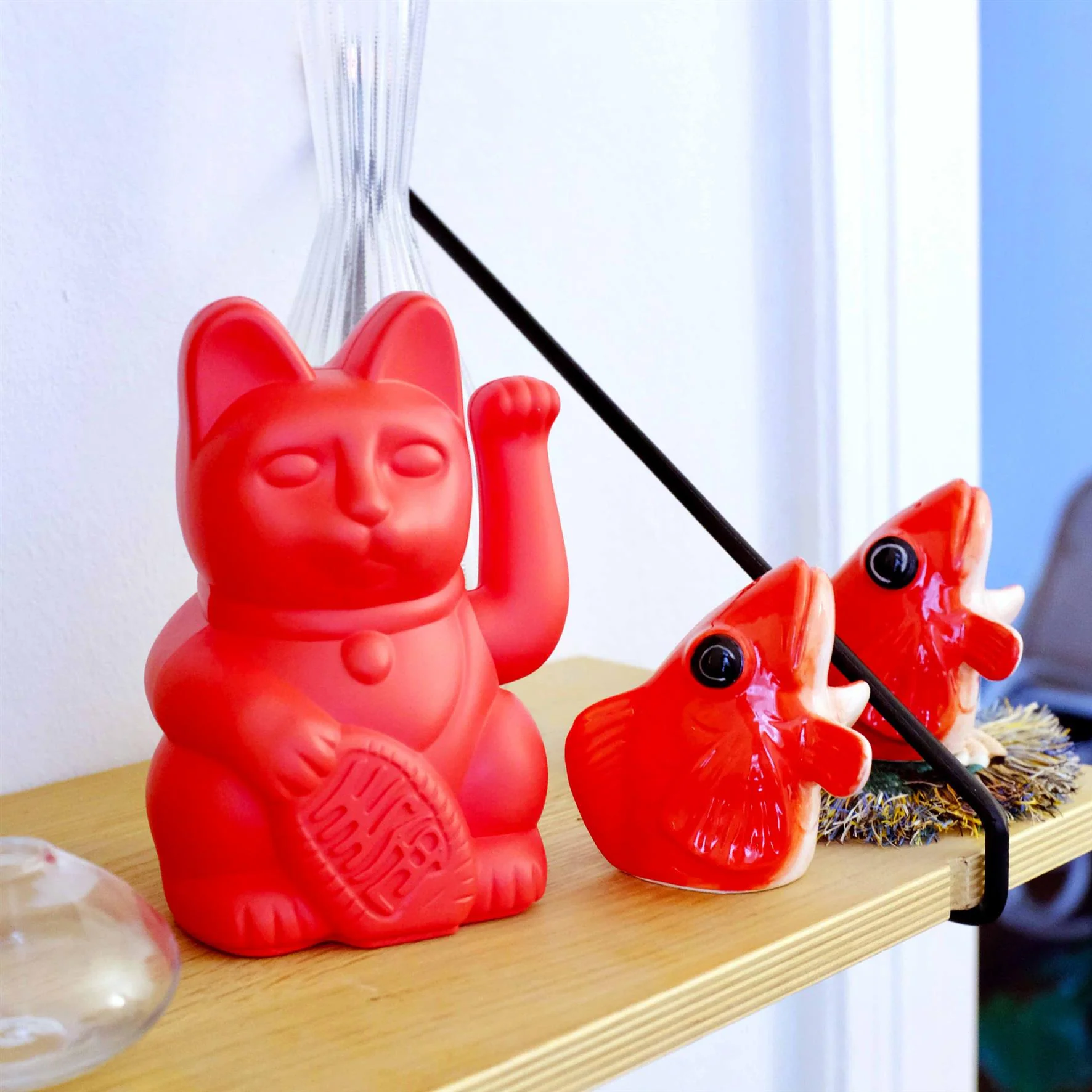 Lucky Cat Rouge - Chat Porte-Bonheur - Maneki Neko – Image 3