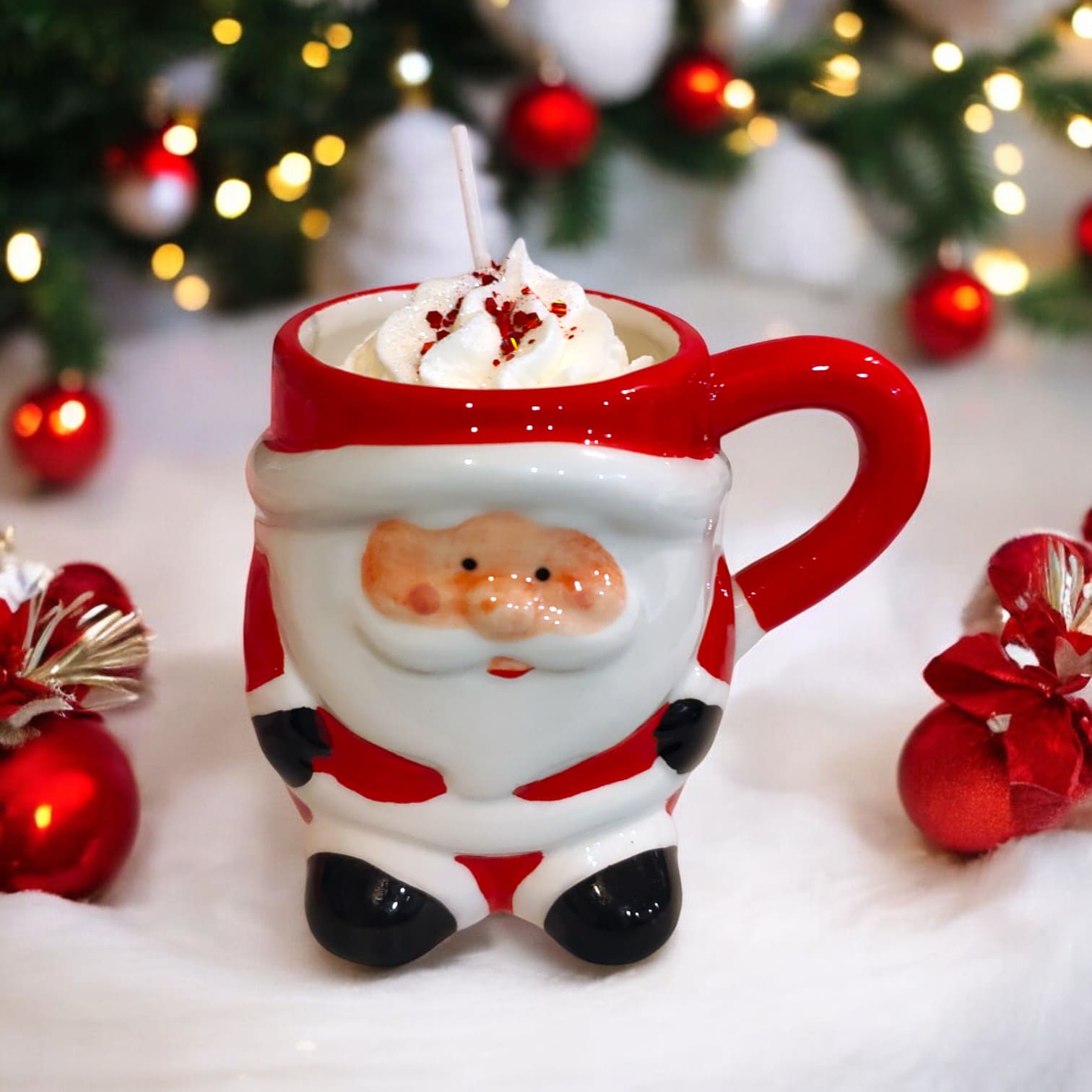 Bougie Mug Père Noël – Compotée de Fraises