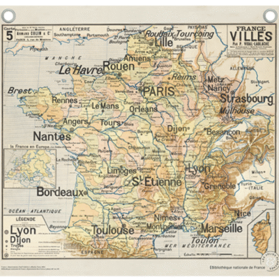 Affiche Murale Scolaire « France VILLE - Cabinet de cartographie »