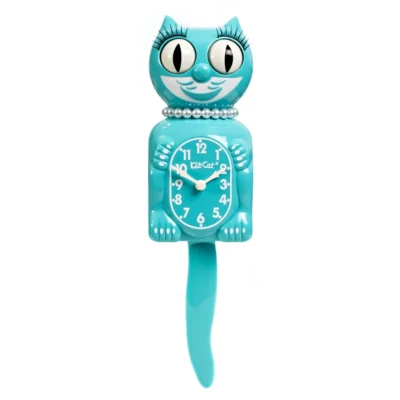(NOUVEAUTÉ) Horloge Kit-Cat Klock Lady Bleu Turquoise Vibrant (Édition Limitée)