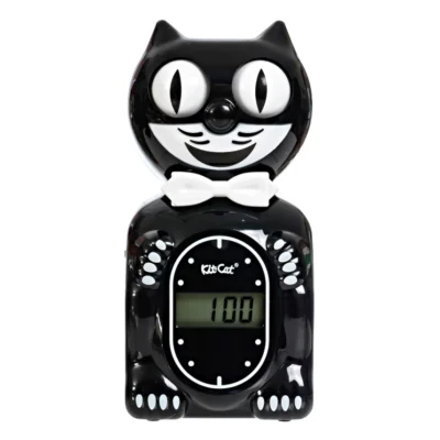 (Nouveauté) Réveil numérique solaire Kit-Cat Klock - Noir classique (Édition Limitée)
