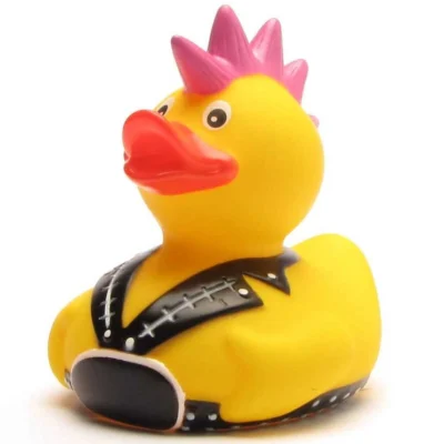 DuckShop - Canard en caoutchouc Punk avec crête rose