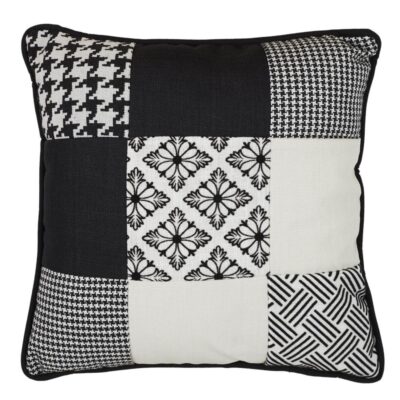 Coussin patchwork noir et blanc ( 40 x 40 )