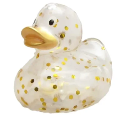 DuckShop - Canard en caoutchouc transparent Paillettes Dorées