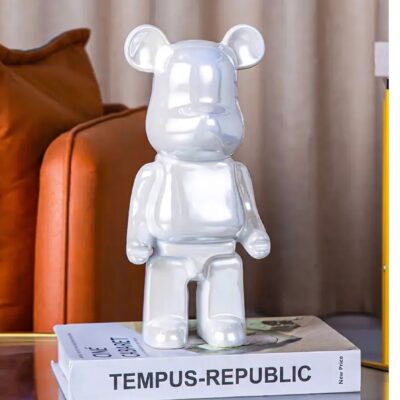 (NOUVEAUTÉ) Figurines Ours en Céramique - Blanc Nacré (27 cm) (Édition Limitée)