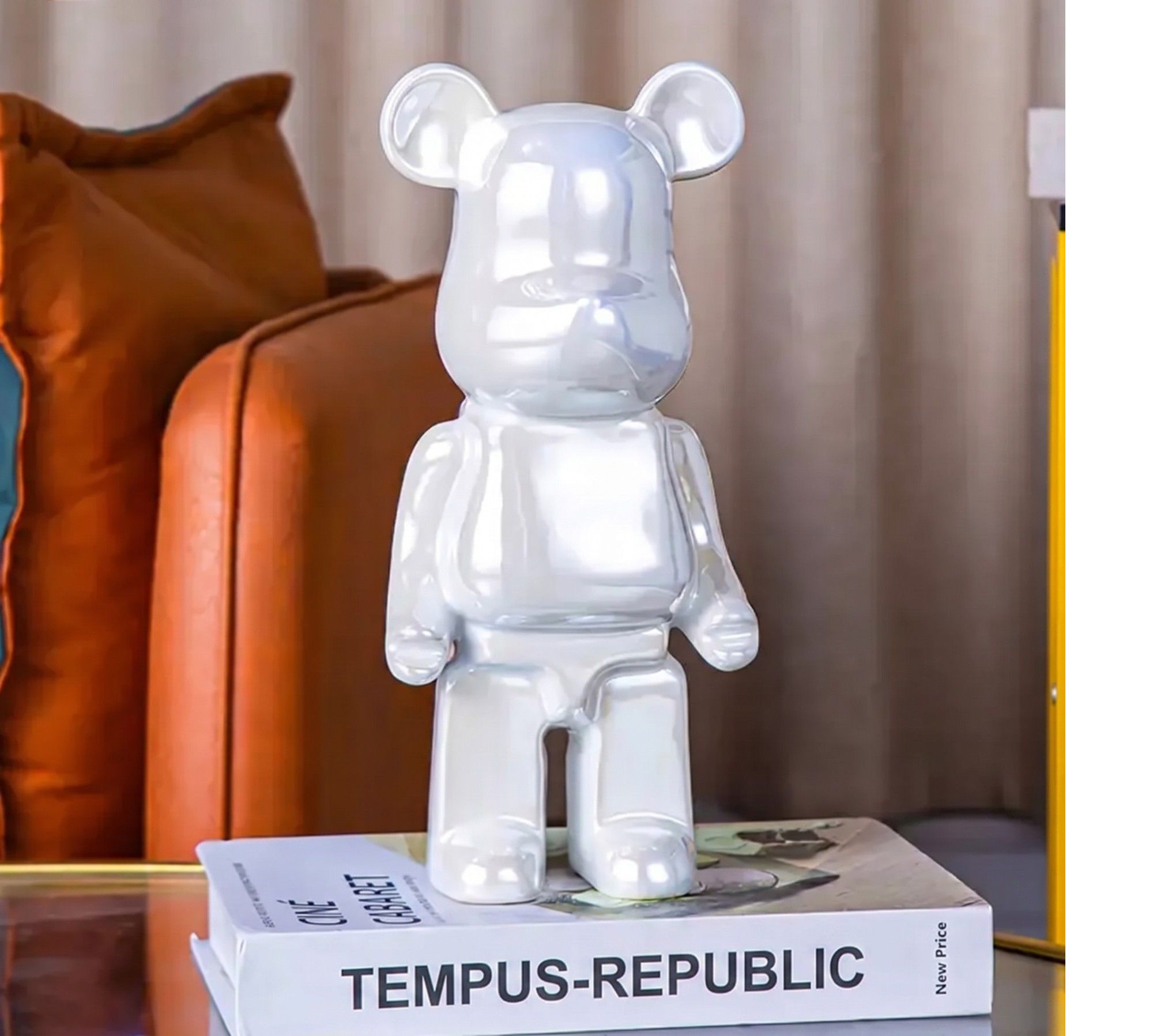 (NOUVEAUTÉ) Figurines Ours en Céramique - Blanc Nacré (27 cm) (Édition Limitée)