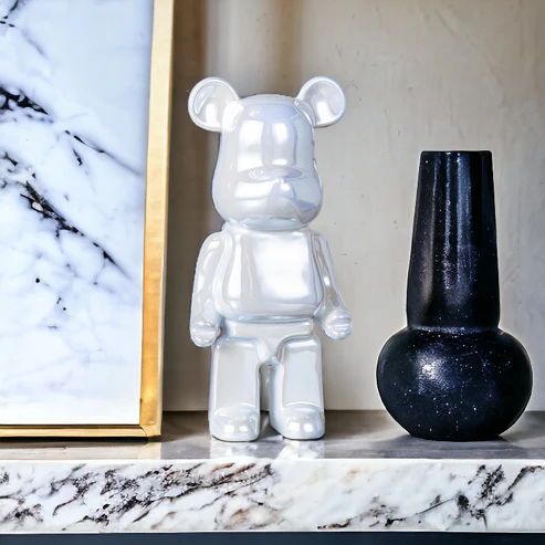 (NOUVEAUTÉ) Figurines Ours en Céramique - Blanc Nacré (27 cm) (Édition Limitée) – Image 2