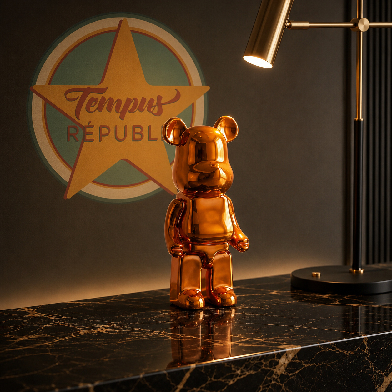 (NOUVEAUTÉ) Figurines Ours en Céramique - ORANGE (22 cm) (Édition Limitée)