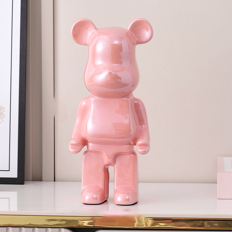 (NOUVEAUTÉ) Figurines Ours en Céramique - Rose (22 cm) (Édition Limitée)