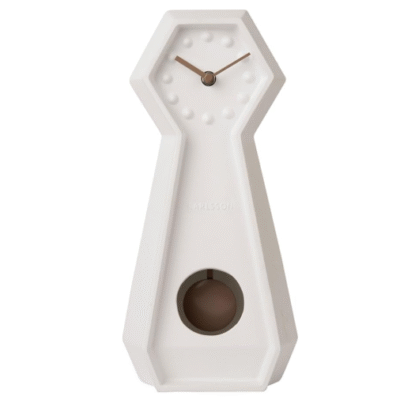 (NOUVEAUTÉ) Pendule / Horloge de table moderne en céramique Blanc (KARLSSON)