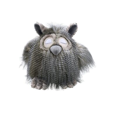 Coussin / Peluche Hibou Endormi - S – Gris Beige