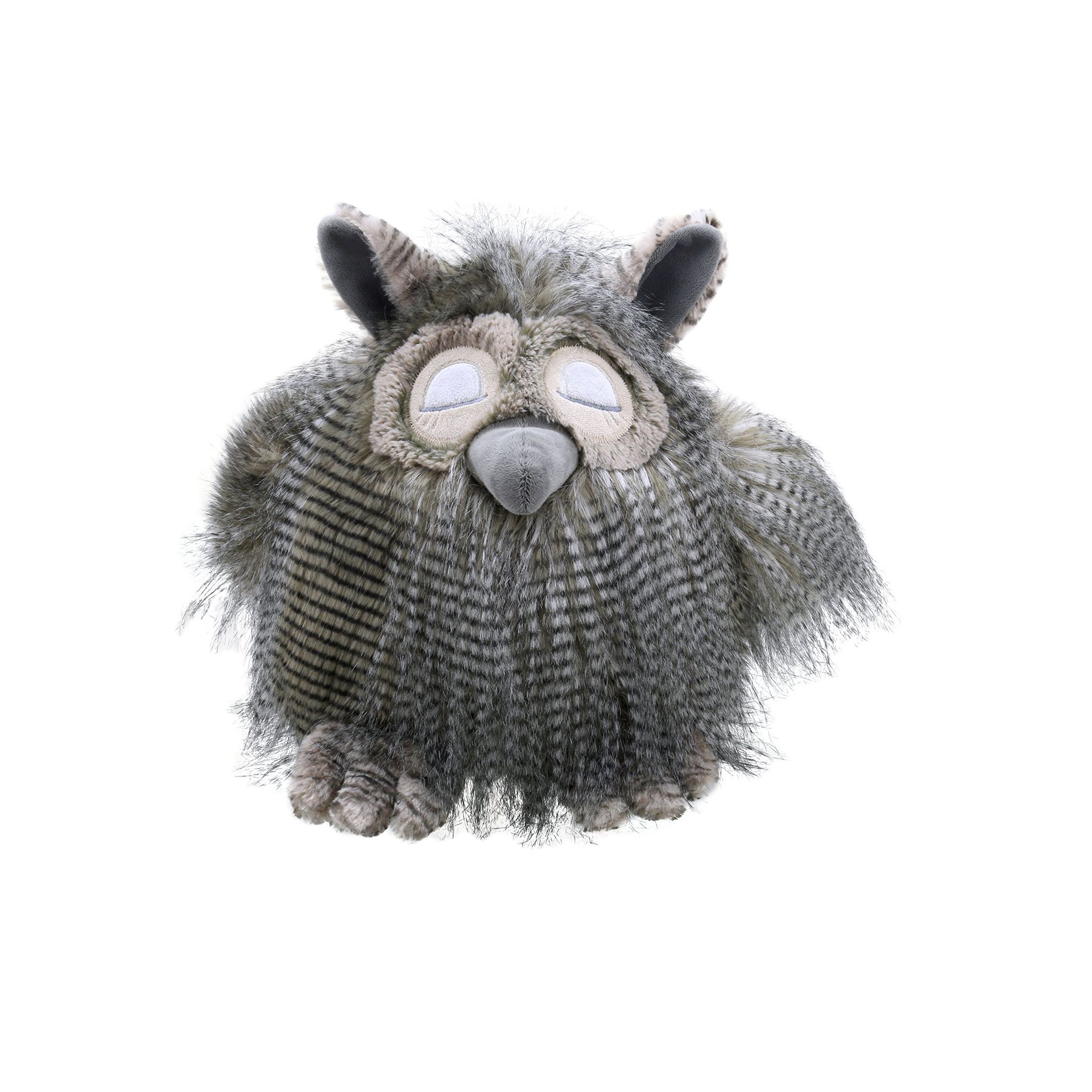 Coussin / Peluche Hibou Endormi - S – Gris Beige