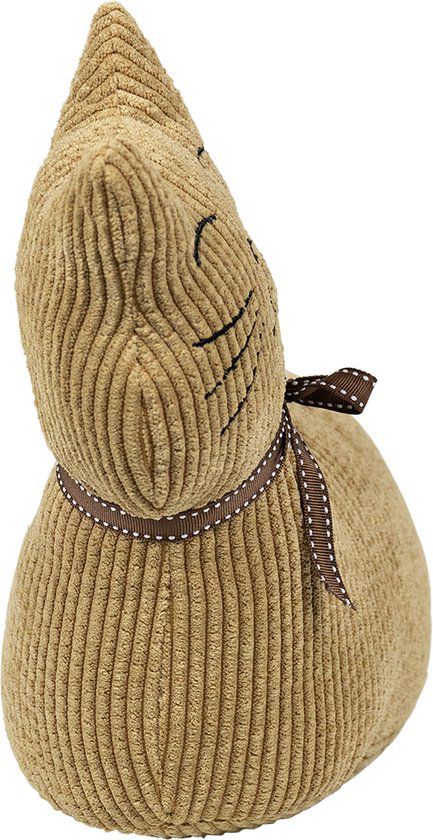 Butoir de Porte Chat en Velours Marron – Image 2