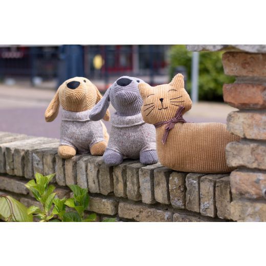 Butoir de Porte Chat en Velours Marron – Image 5