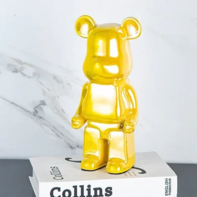 (NOUVEAUTÉ) Figurines Ours en Céramique - Jaune (22 cm) (Édition Limitée)