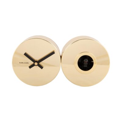 (NOUVEAUTÉ) Horloge Murale Duo Cuckoo plaqué Or (KARLSSON)