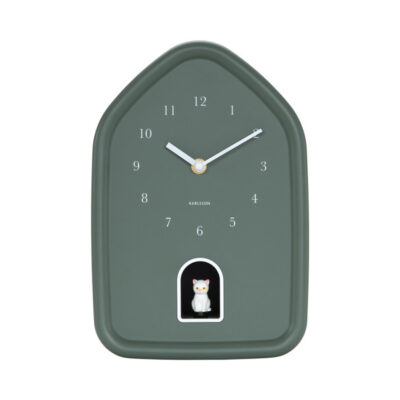 (NOUVEAUTÉ) Horloge Wall Clock Murale Modern Kitty Vert Jungle (KARLSSON)
