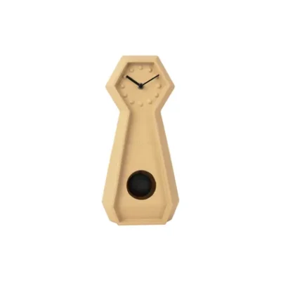 (NOUVEAUTÉ) Pendule / Horloge de table moderne en céramique Marron (KARLSSON)