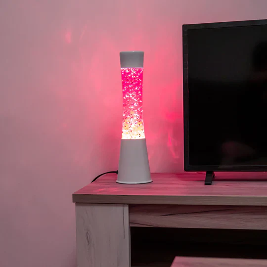 FISURA - Lampe à Lave Blanche & Paillettes Cœurs – Image 3