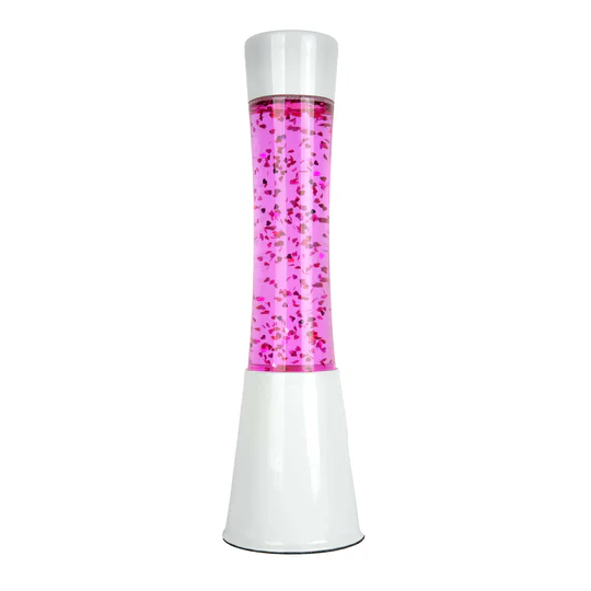 FISURA - Lampe à Lave Blanche & Paillettes Cœurs