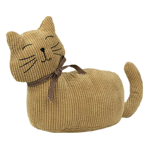 Butoir de Porte Chat en Velours Marron